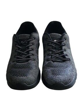 Avia sneakers 8.5 womens gray textile w black stripes lightweight